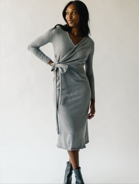 NWT Piper And Scoot Heather Gray Sweater Dress By Polagram